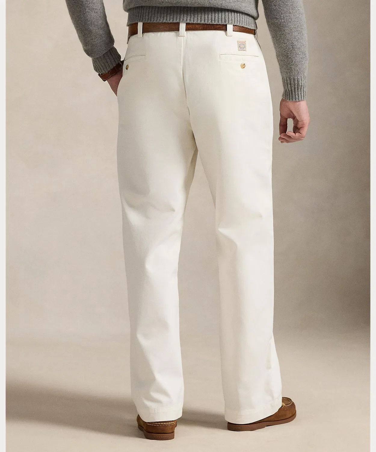 Брюки чинос оверсайз Polo Ralph Lauren из хлопка белые — фото 4