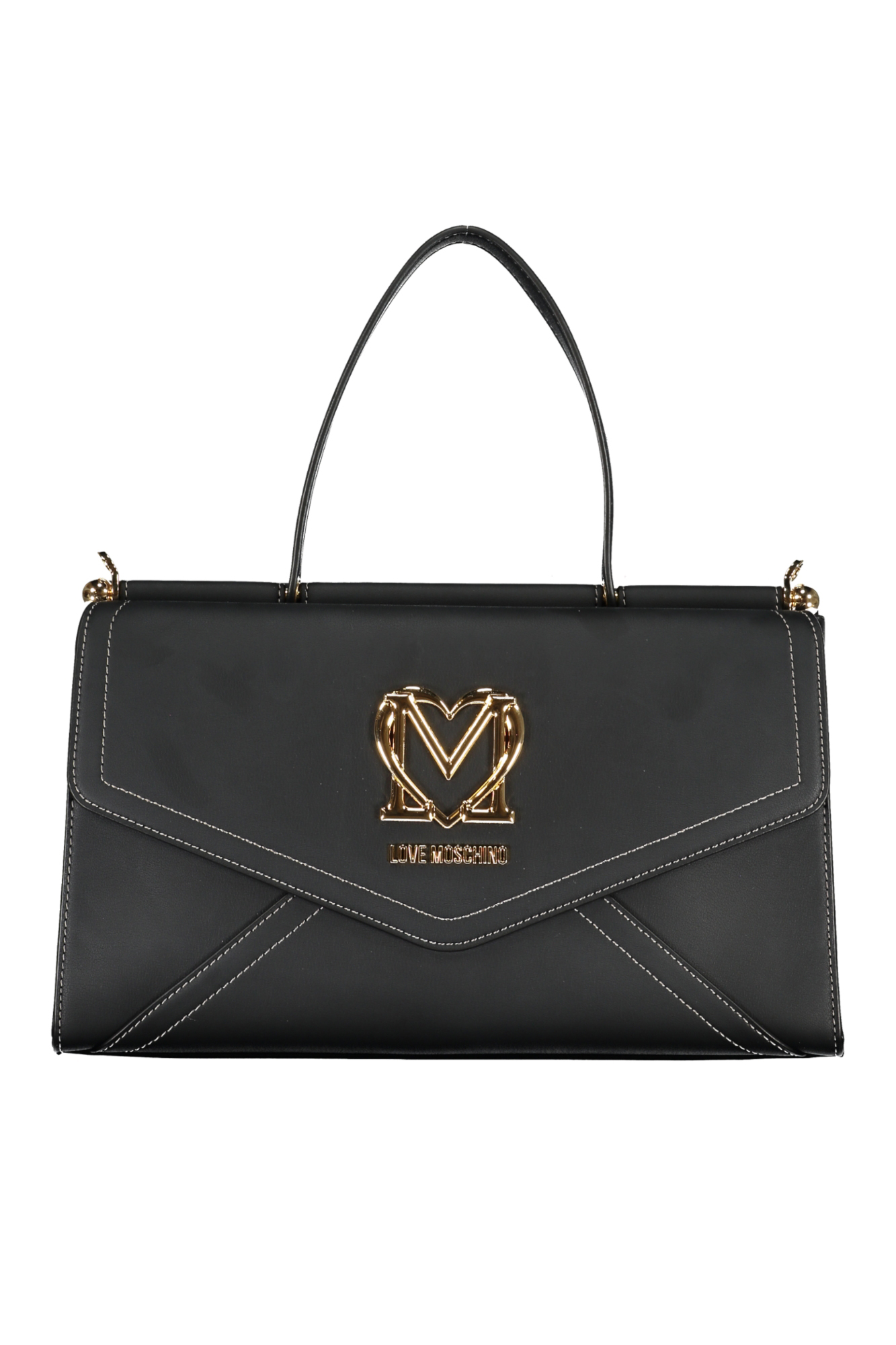 

Сумка женская Love Moschino с белой строчкой, черный