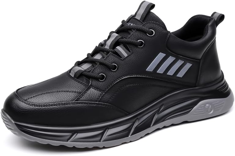 

Мужские модные повседневные туфли из натуральной кожи, белые кроссовки, нескользящие, для бега, упражнений и тренировок Meixi Mobile