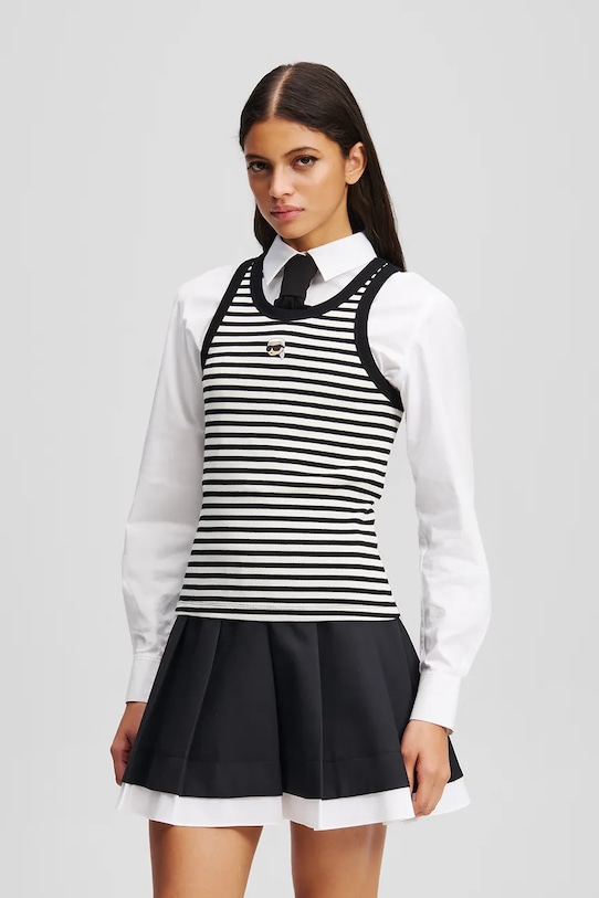 

Хлопковый топ IKON Karl Lagerfeld, черный