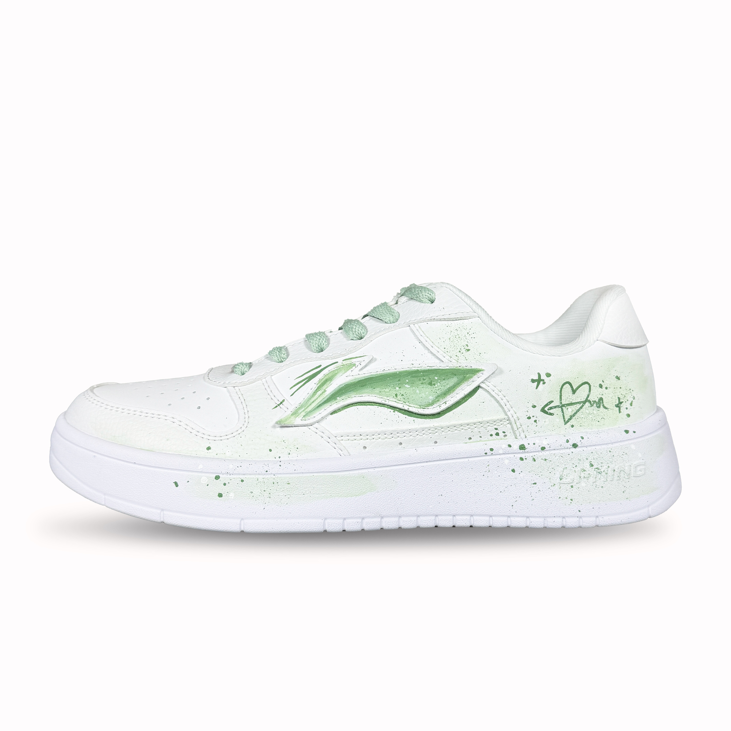 

LINING ЛиНинг амортизирующие износостойкие дышащие низкие скейтерские кроссовки мужские бело-зеленые, цвет White Green