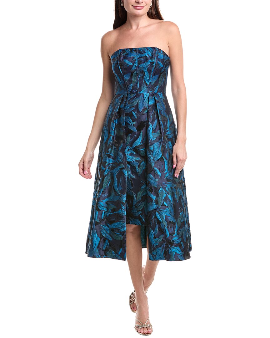 

Aidan Mattox Цветочное жаккардовое миди-платье, синий