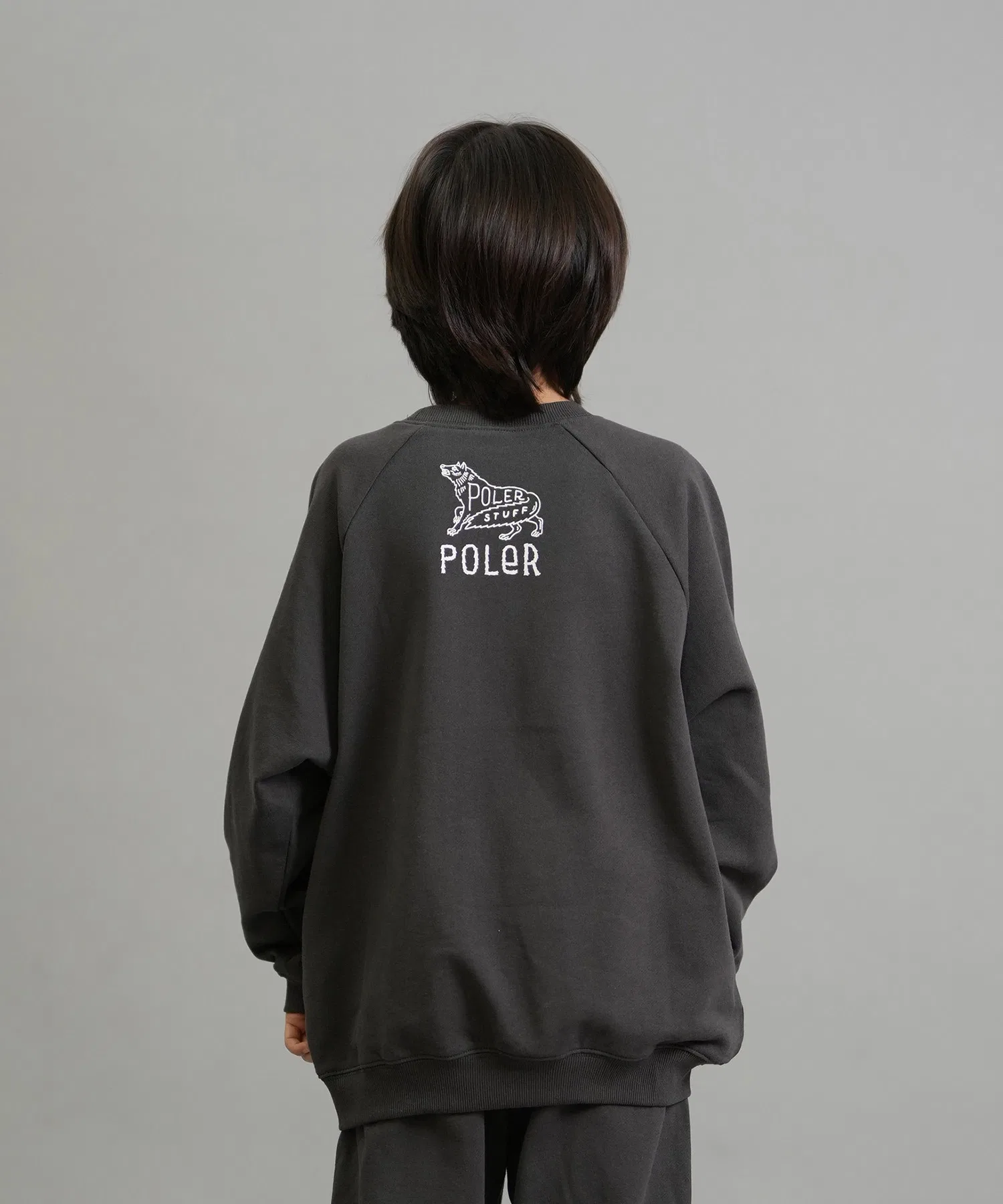 Детская толстовка POLER/Polar с круглым вырезом и логотипом колледжа, на флисовой подкладке, в наличии комплект из двух вещей, KIDS COLLEGE CREW 259MCV0038 — фото 3