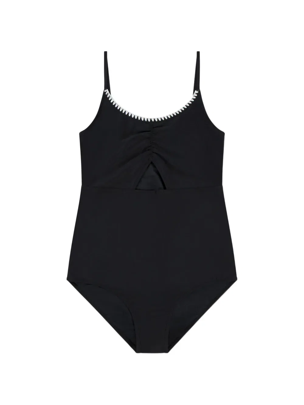 Купальник с фестончатой отделкой Abercrombie Fitch Kids, черный