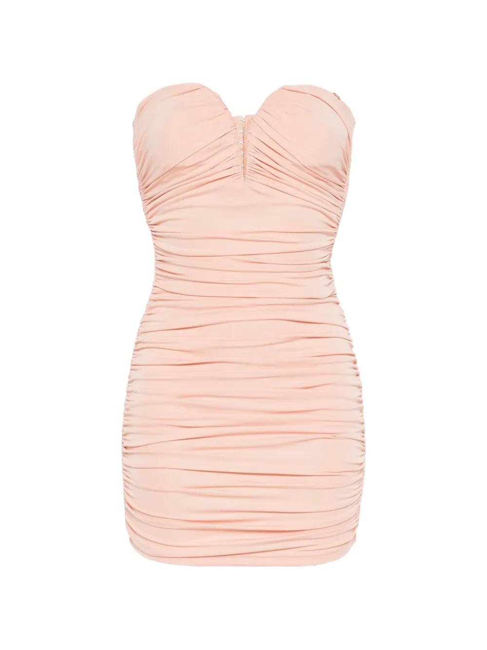 

Мини-платье с присборкой и вырезом сердечком Elisabetta Franchi, розовый