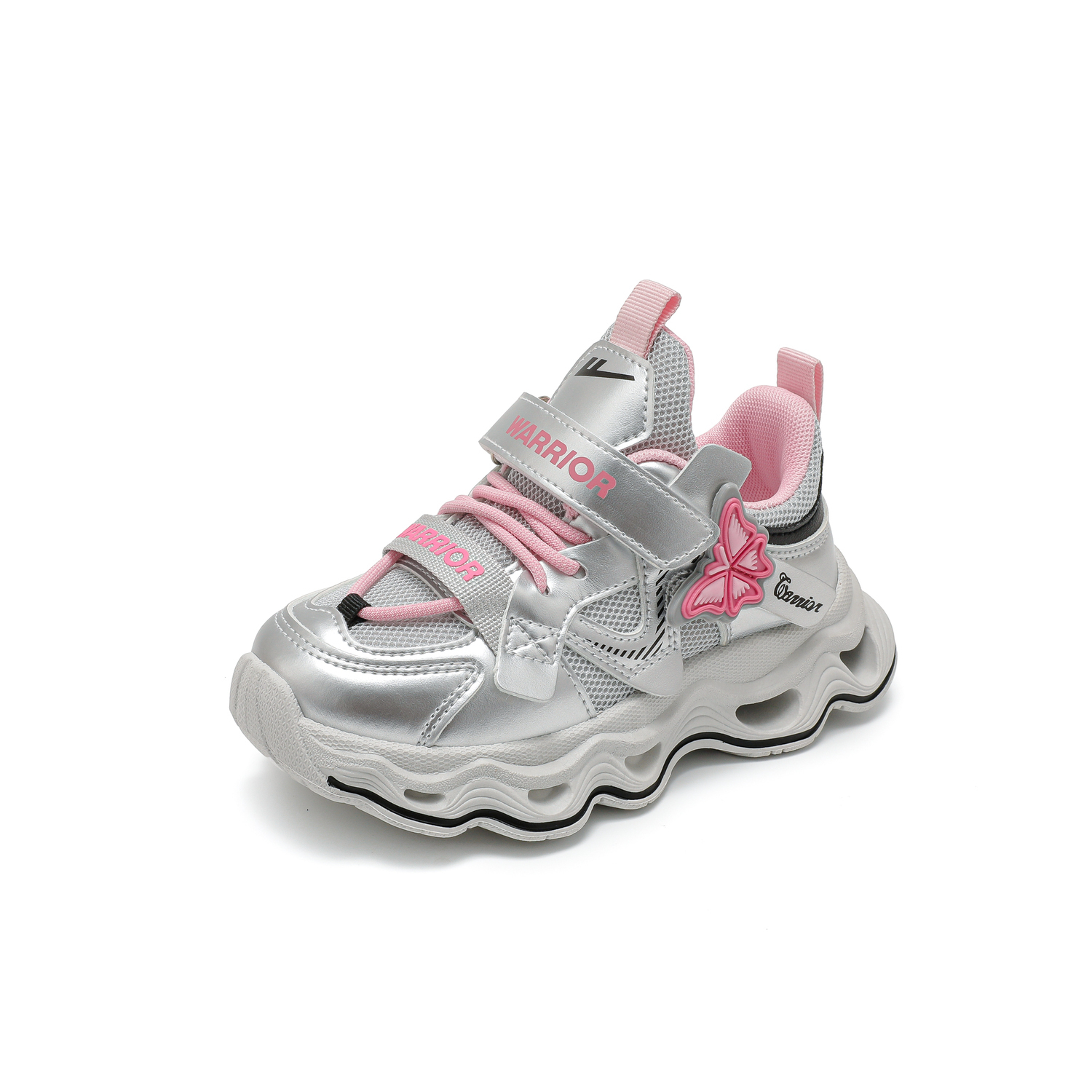 

Амортизирующие износостойкие мид-топ кеды для детей WARRIOR, серебряный серый