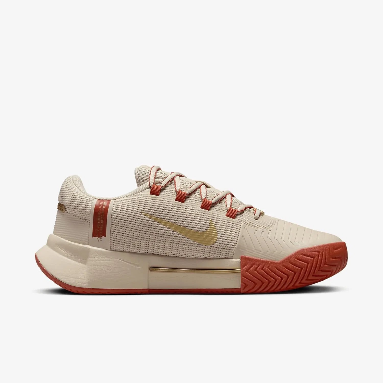 Кроссовки для тенниса Nike Zoom GP Challenge 1 PRM, Sandrift/Metallic Gold-Rust Factor — фото 4
