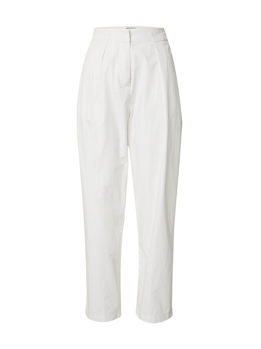 

Брюки со складками спереди UNITED COLORS OF BENETTON Regular Pleat-Front Pants, белый