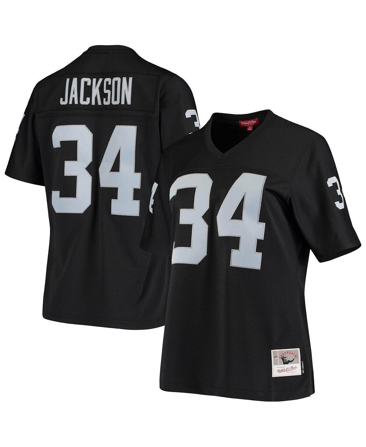 

Женская черная футболка Bo Jackson Las Vegas Raiders 1988 Legacy Replica Mitchell & Ness, черный