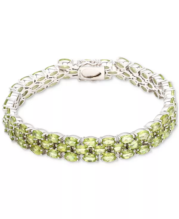

Браслет из трех рядов танзанитов овальной огранки (17-3/8 карата) из стерлингового серебра (также доступен с перидотом) Macy'S, peridot