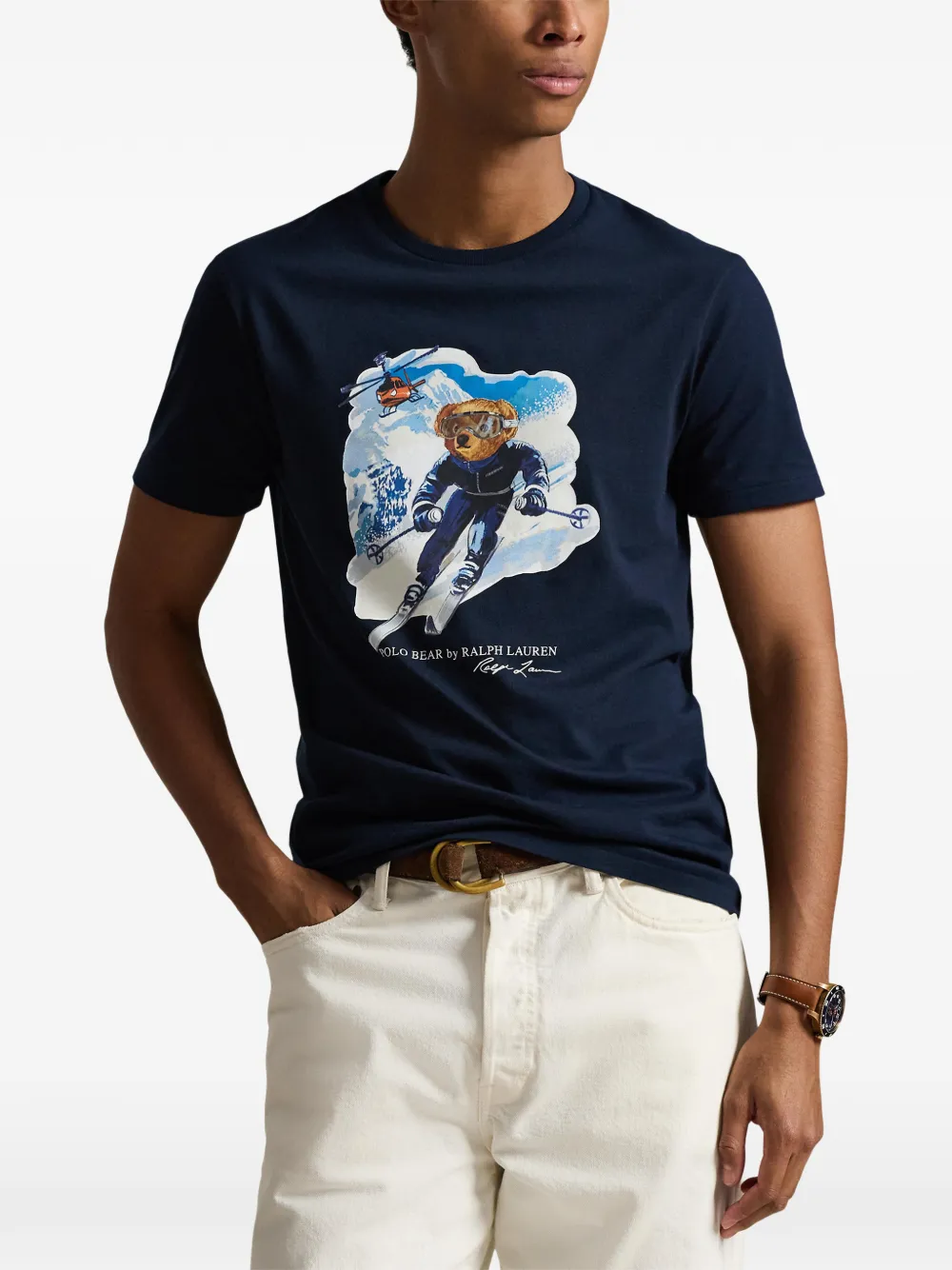 Футболка с графичным принтом Polo Ralph Lauren, синий — фото 3