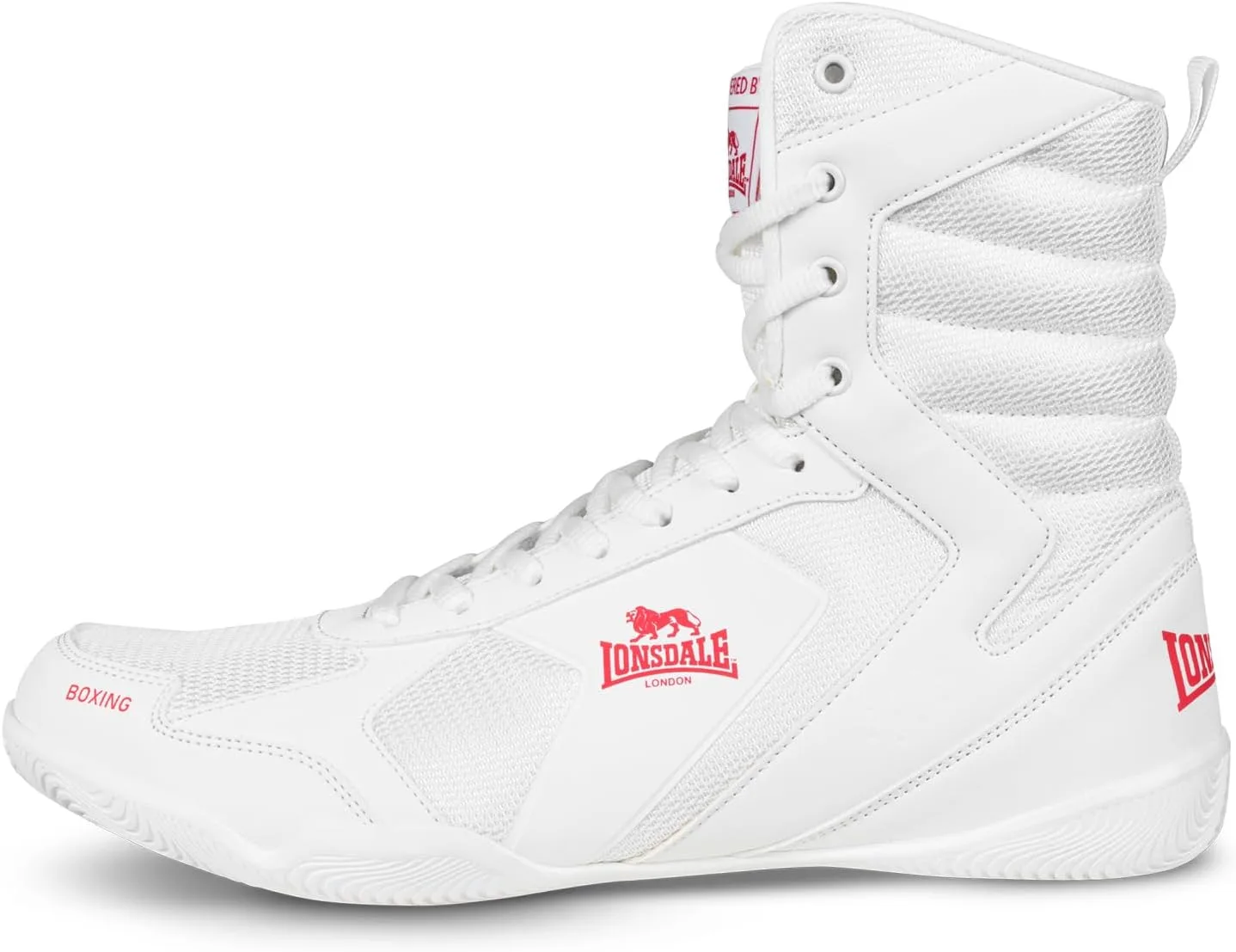 Боксерские ботинки Lonsdale Unisex Heskin, белый/красный — фото 4