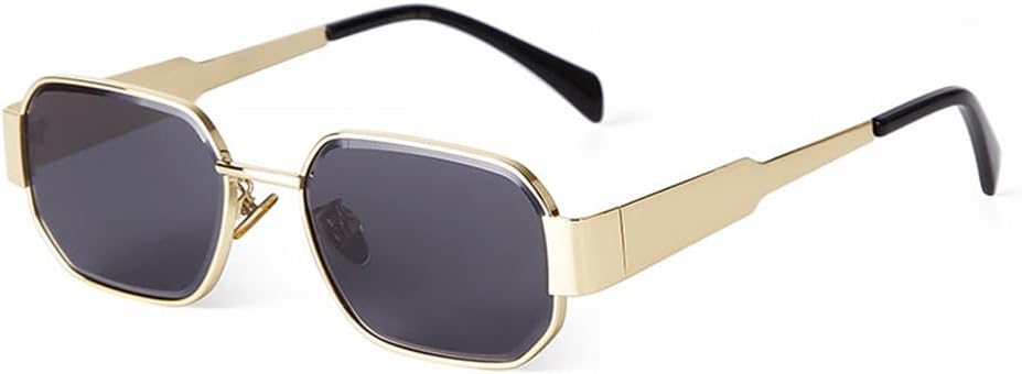 

Ретро солнцезащитные очки для мужчин, модные прямоугольные очки для женщин, металлические классические солнцезащитные очки для мужчин с защитой от УФ-излучения UV400 KTUCN, C1