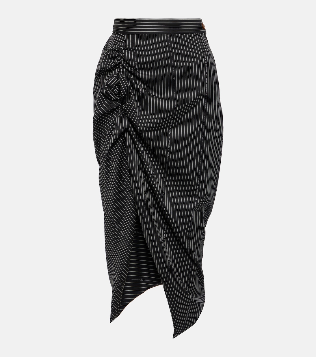 

Юбка миди из шерсти и хлопка в тонкую полоску Vivienne Westwood, Black White