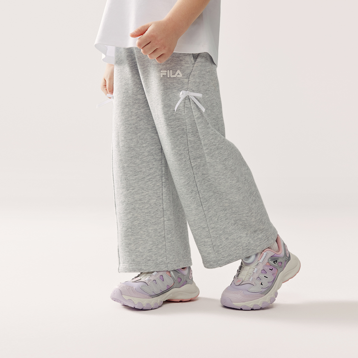 FILA KIDS Детские брюки из трикотажа Silver Flower Gray — фото 4