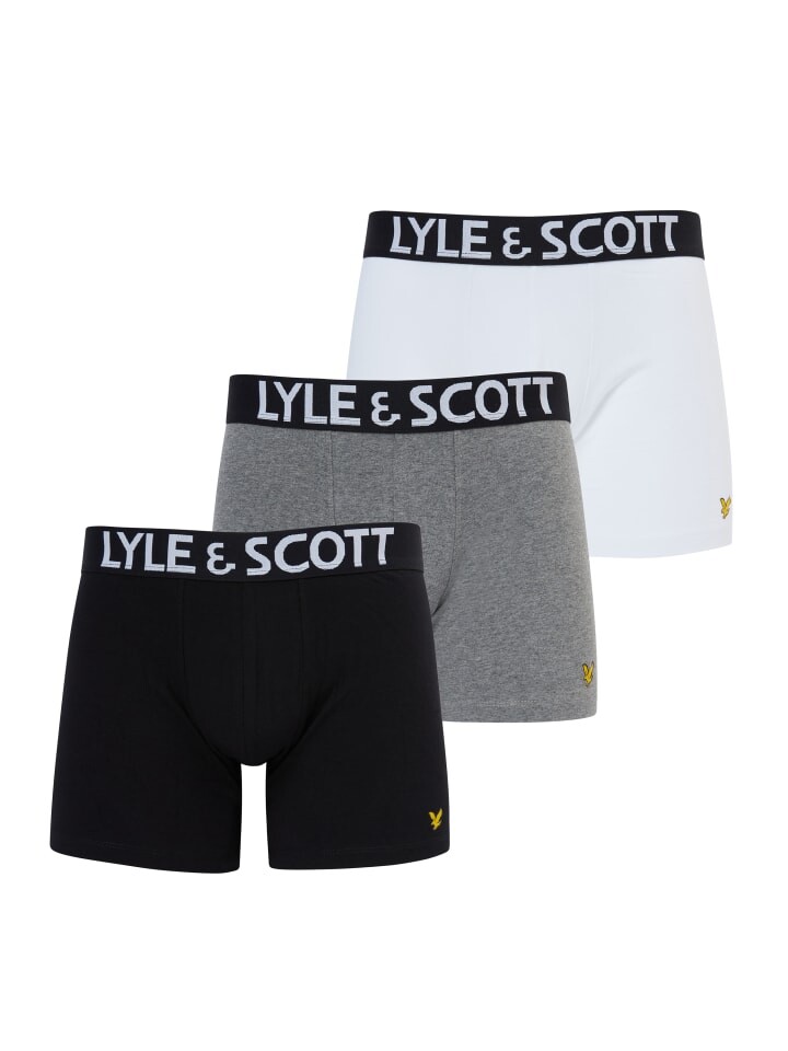 

Трусы боксеры Lyle & Scott Trunks 3-Er Set, цвет Schwarz/Weiß/Meliertes Grau