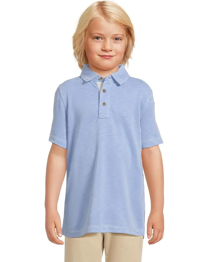 Поло Johnston & Murphy Kids Vintage Slub Polo (Big Kid), Light BlueSee Less