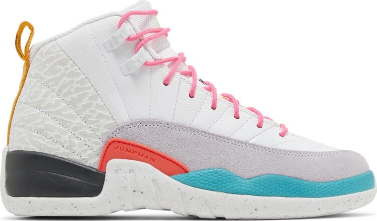 

Кроссовки Air Jordan 12 Retro GS 'White Vapor Green', белый