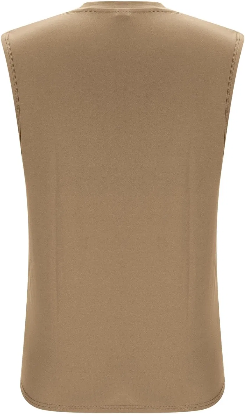 Мужская майка V-образным вырезом, без рукавов, Generic, Khaki — фото 4