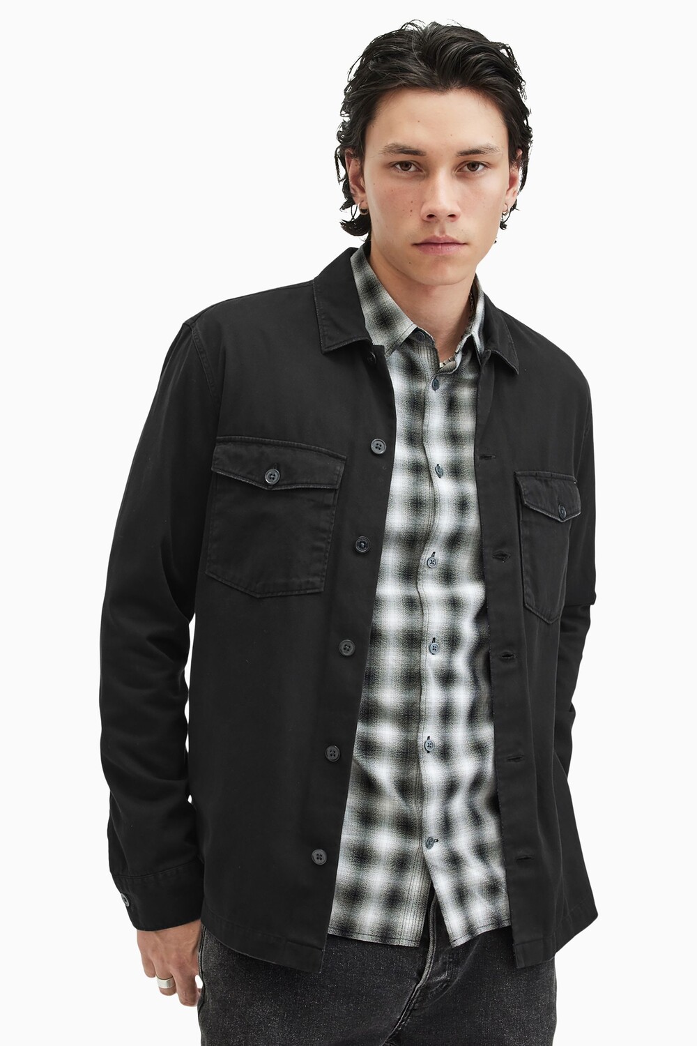 

Рубашка Allsaints Spotter с длинными рукавами All Saints, черный