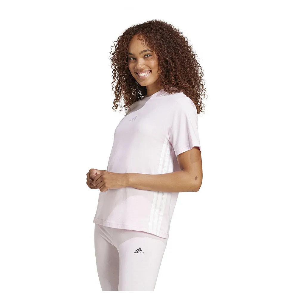 

Футболка adidas Essentials 3 Stripes Cotton, розовый
