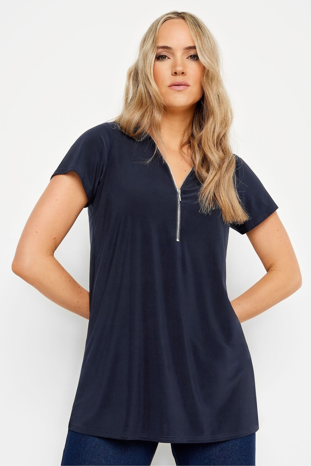 

Футболка на декоративной молнии Long Tall Sally, синий
