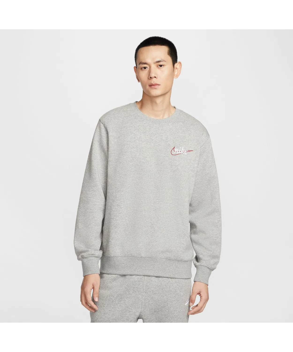 Свитшот Nike Club BB Crew с флисом, серый