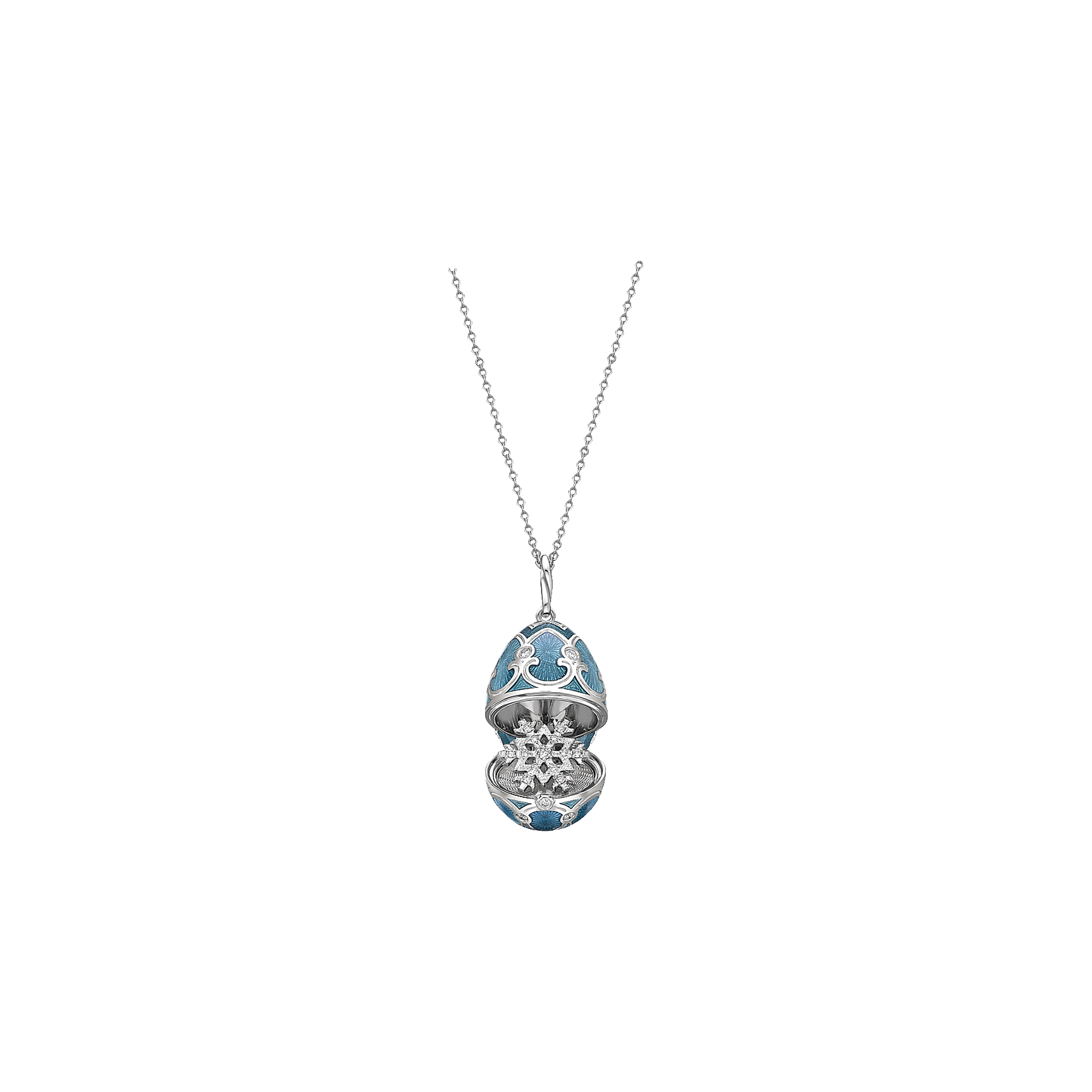 

Яйцо «снежинка» fabergé heritage из белого золота, гильошированной эмали цвета аква-зеленого цвета и бриллиантов - 1151fp1919