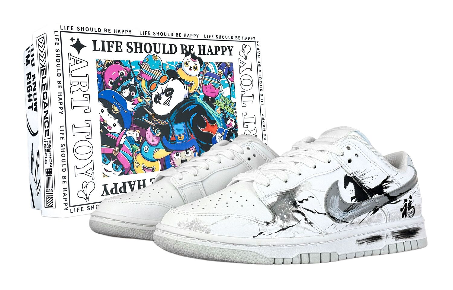 

Nike Кроссовки для скейтбординга Dunk Sea Salt Bubbles, белый, с рисунком прыгающей лошади Сюань, износостойкие, низкие, мужские, черный, белый, серый