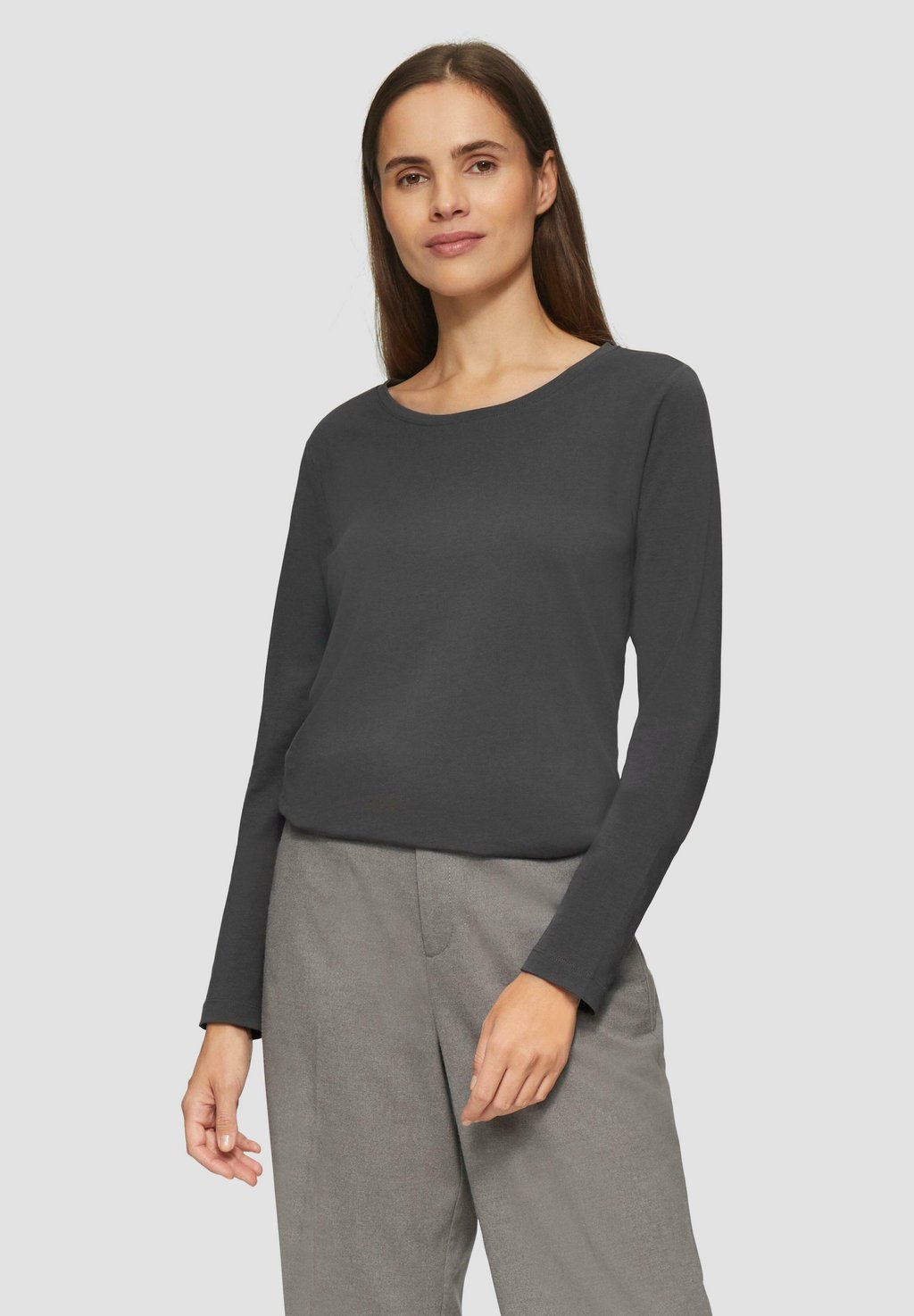 

Топ с длинными рукавами IM SLIM FIT s.Oliver, антрацит