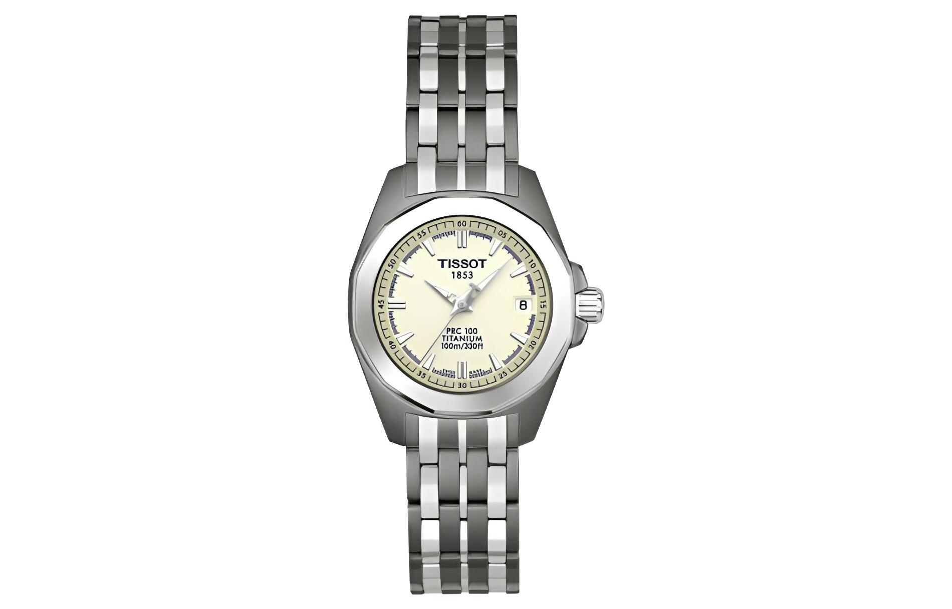 

TISSOT Часы Quartz Movement Women's Watch White Dial Titanium Watch Case Titanium Strap, Silver