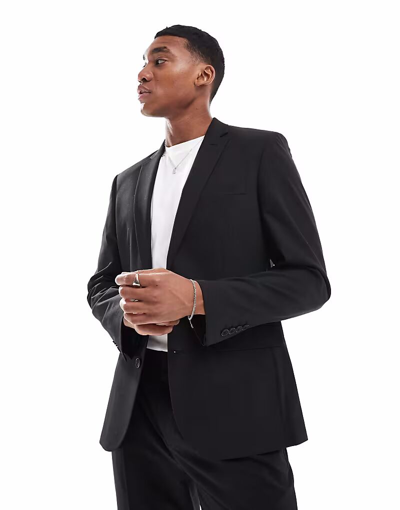 

Узкий пиджак ASOS DESIGN черного цвета