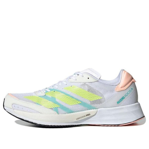 Кроссовки adizero adios 6 'white pulse lime' Adidas, белый