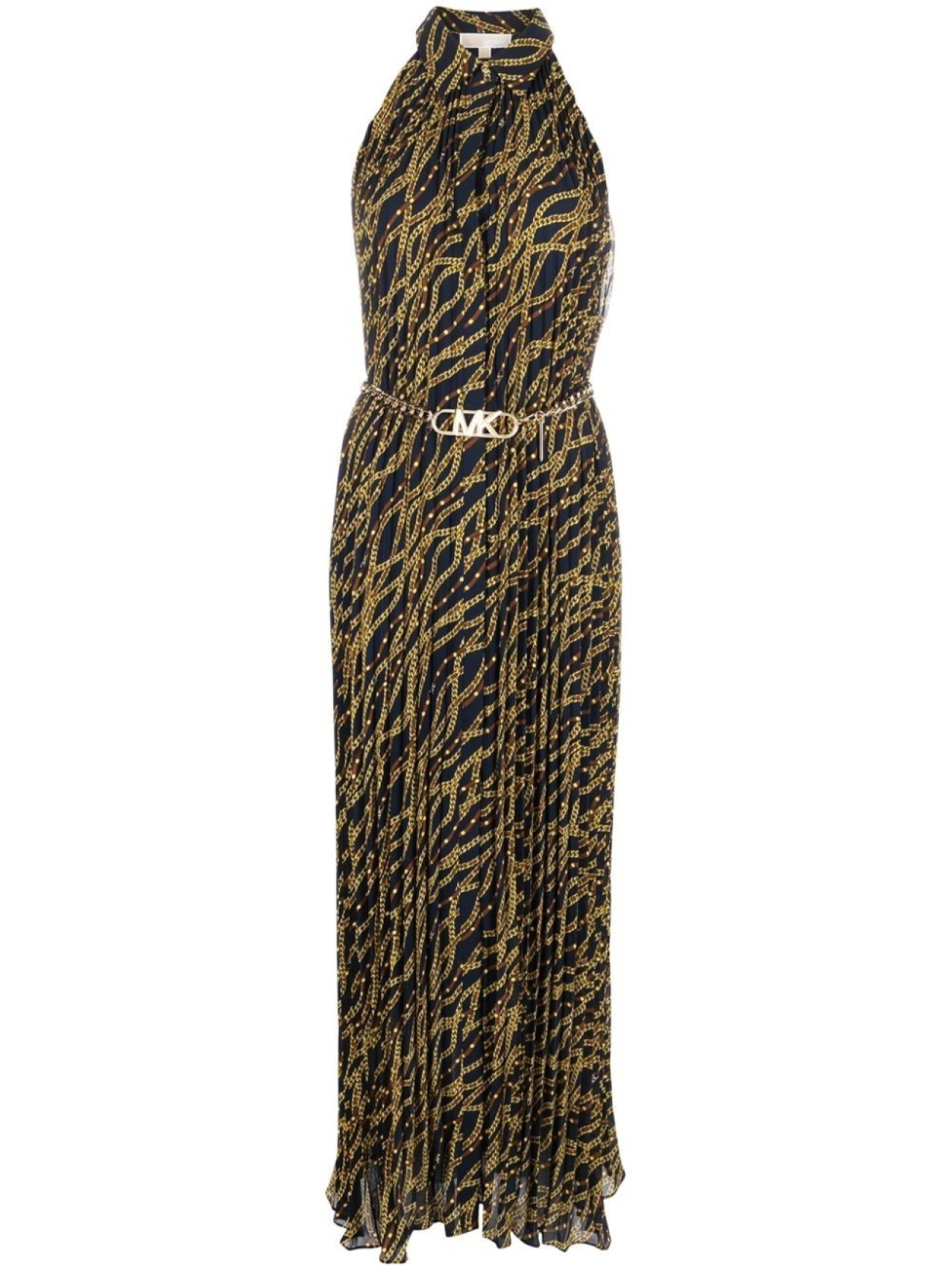 

Michael Michael Kors Status-print belted dress, синий