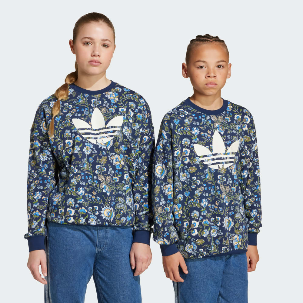 

Толстовка Adidas Originals X Liberty London Crew Kids, цвет Night Indigo/Multicolor