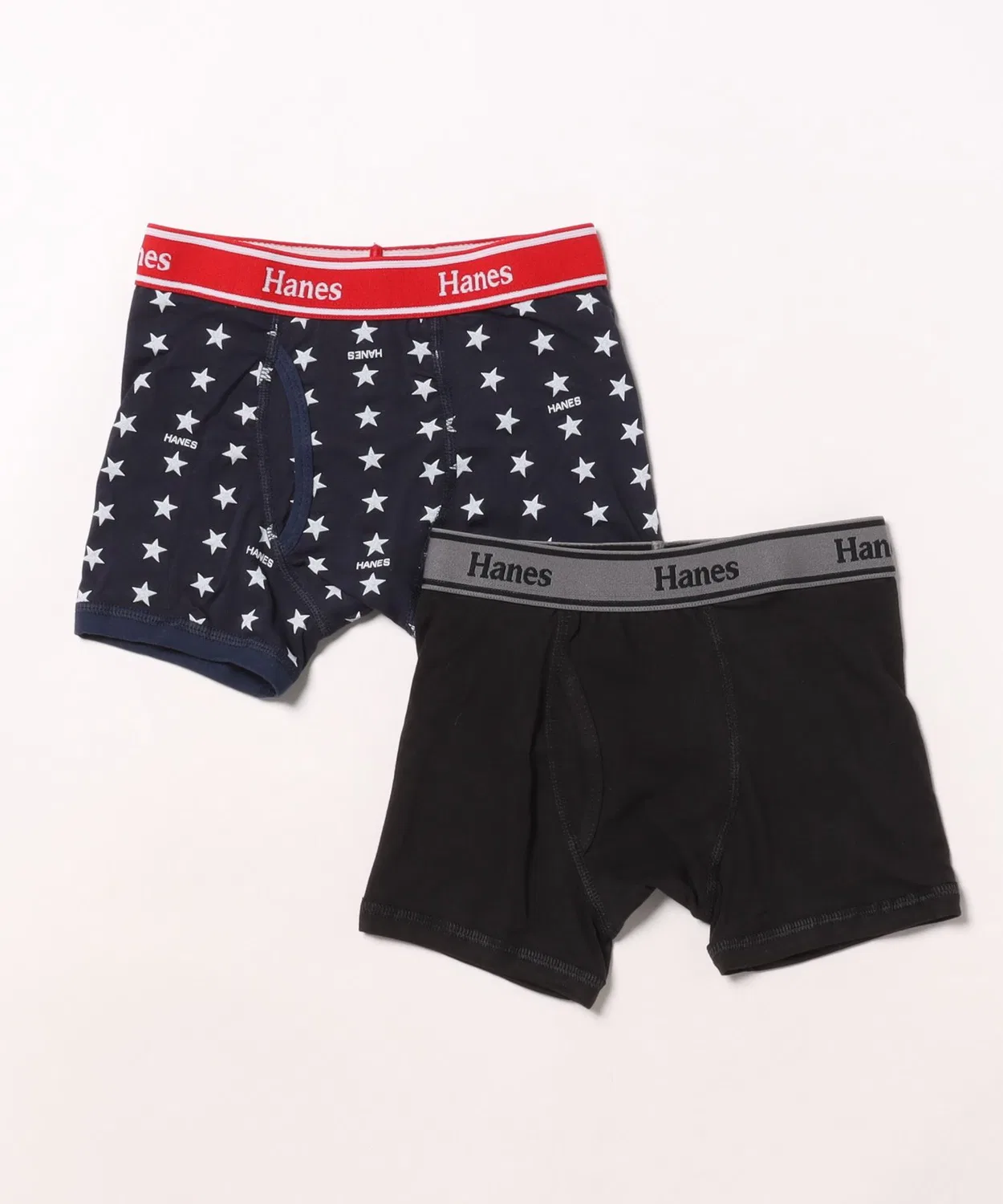 Боксеры детские 2 шт Hanes из хлопка с эластаном, разноцветные
