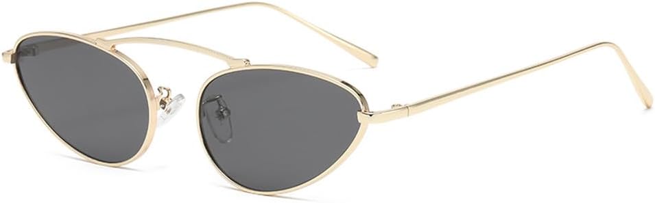 

Женские солнцезащитные очки «Кошачий глаз» в треугольной оправе с металлическим каркасом, овальной формы, уникальные, элегантные, зеленого цвета, с защитой от УФ-излучения UV400 HYYZZC, Gold Grey