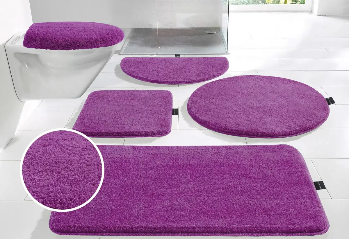 

Коврик для ванной Bruno Banani "Lana", высота 25 мм, с противоскользящим покрытием 3 шт. Подвесной туалетный гарнитур, розовый