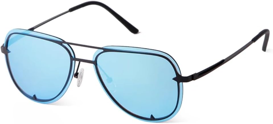 

Ретро-классические солнцезащитные очки с двойной перемычкой для мужчин и женщин, винтажные, с зеркальными линзами, увеличенного размера, защита от УФ-излучения UV400 TVTBBVV, 3