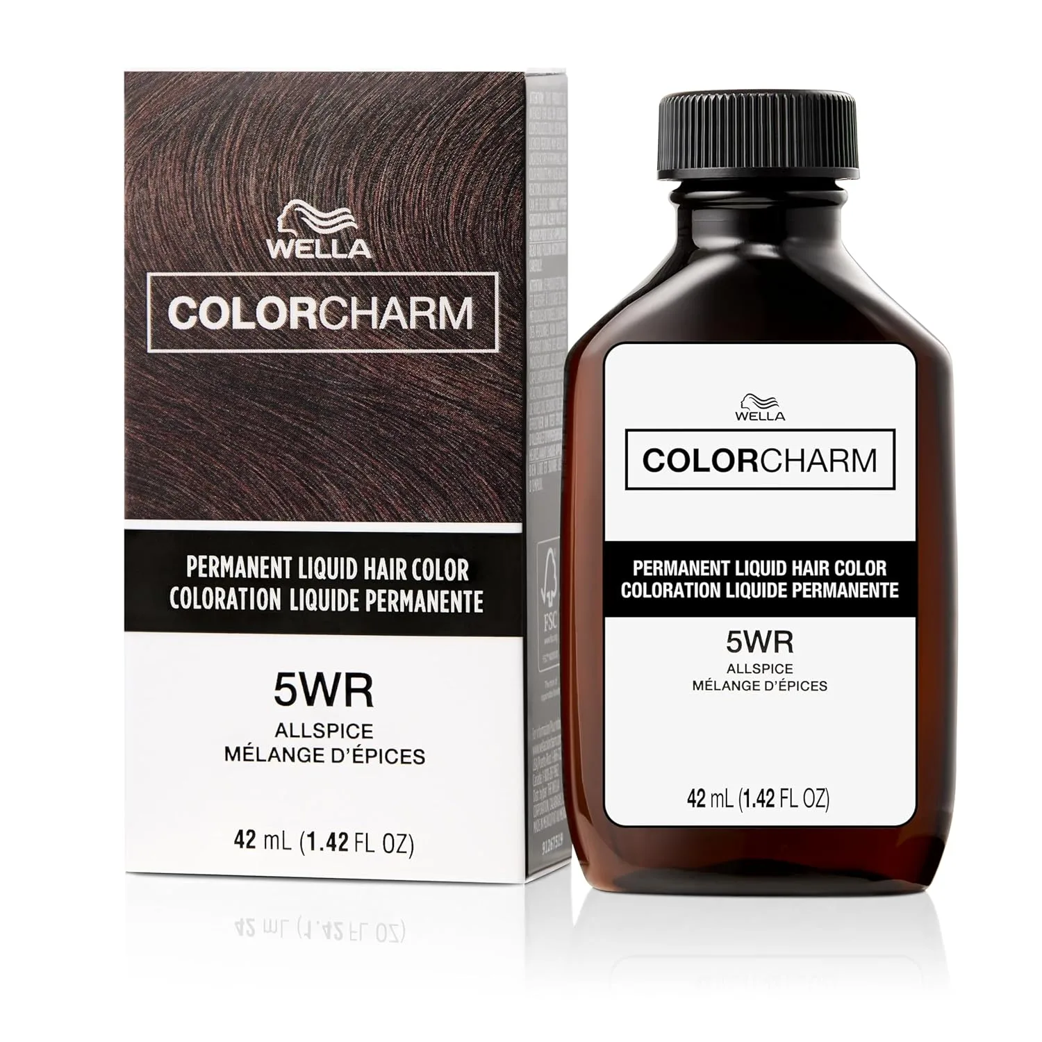 Стойкая жидкая краска для волос WELLA Color Charm для закрашивания седины, рыжая., 5WR All Spice