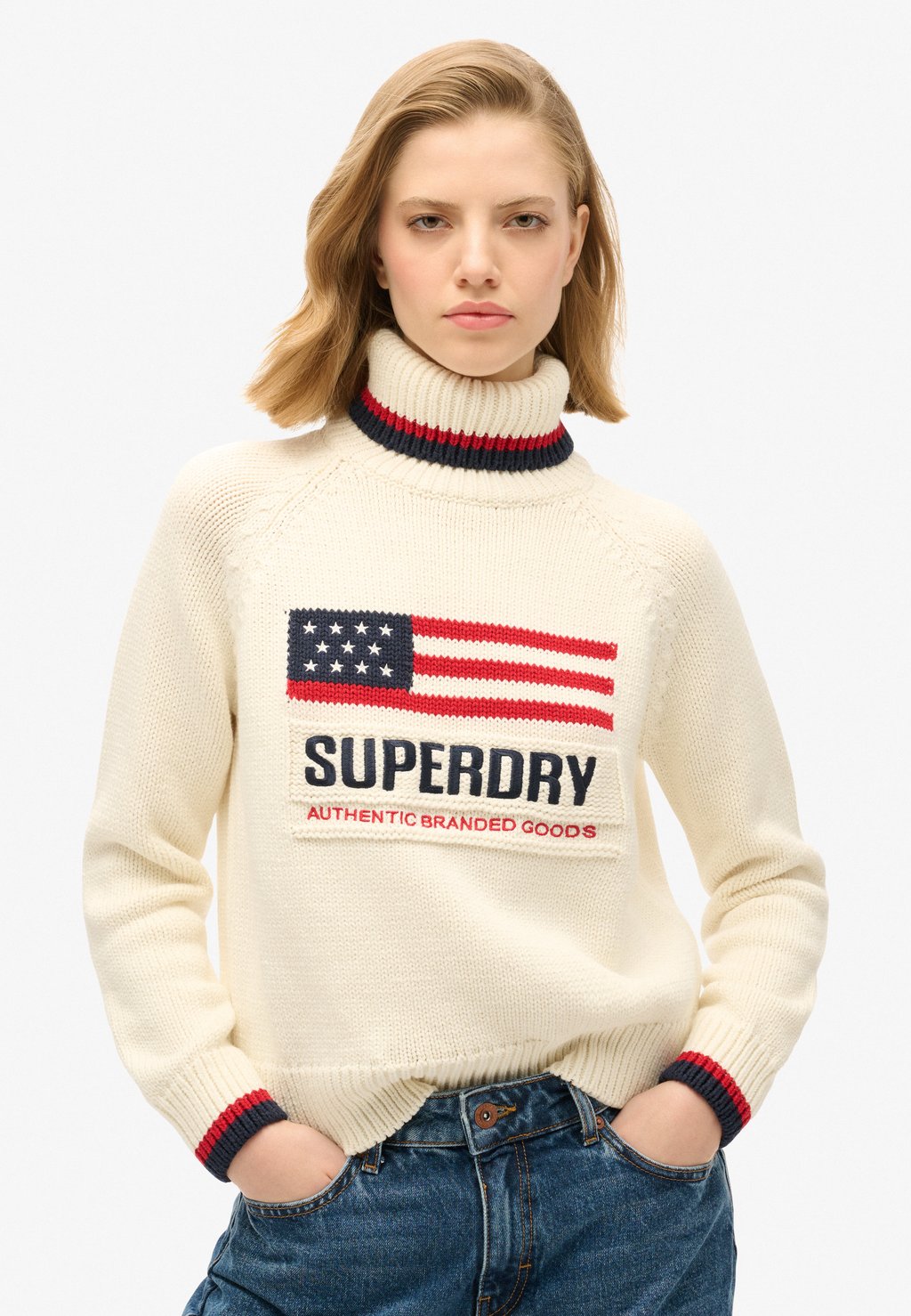 

Джемпер AMERICANA ROLL NECK Superdry, кремовый