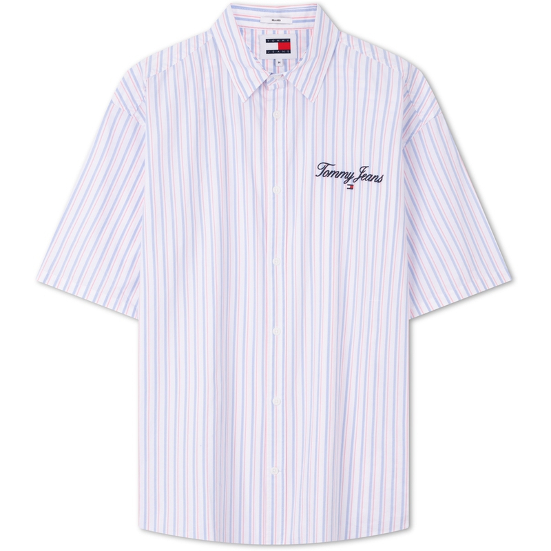 

Рубашки мужские с заостренным воротником, умеренные другие Tommy Hilfiger, красный синий белый stripes ybr