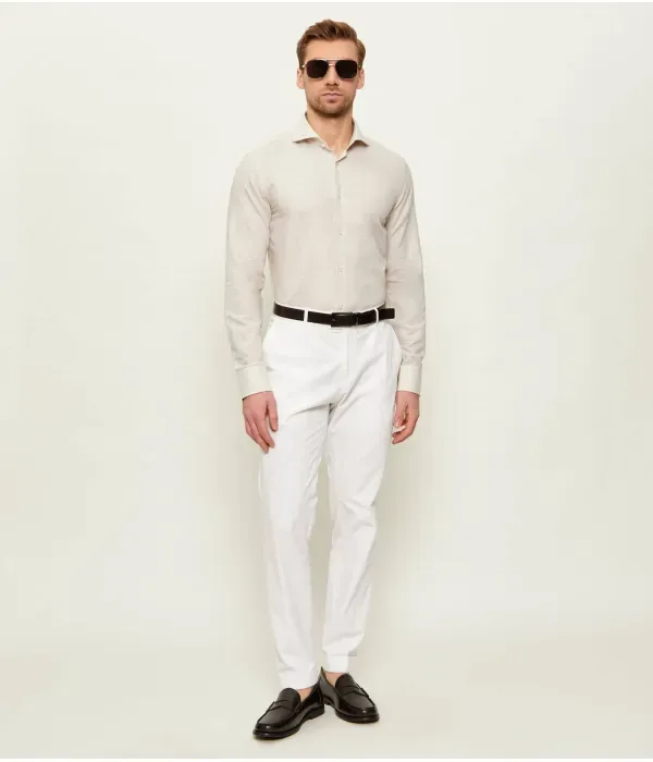 Льняная рубашка H-HANK-SP-B1-C1-261 slim fit Boss, бежевый — фото 2