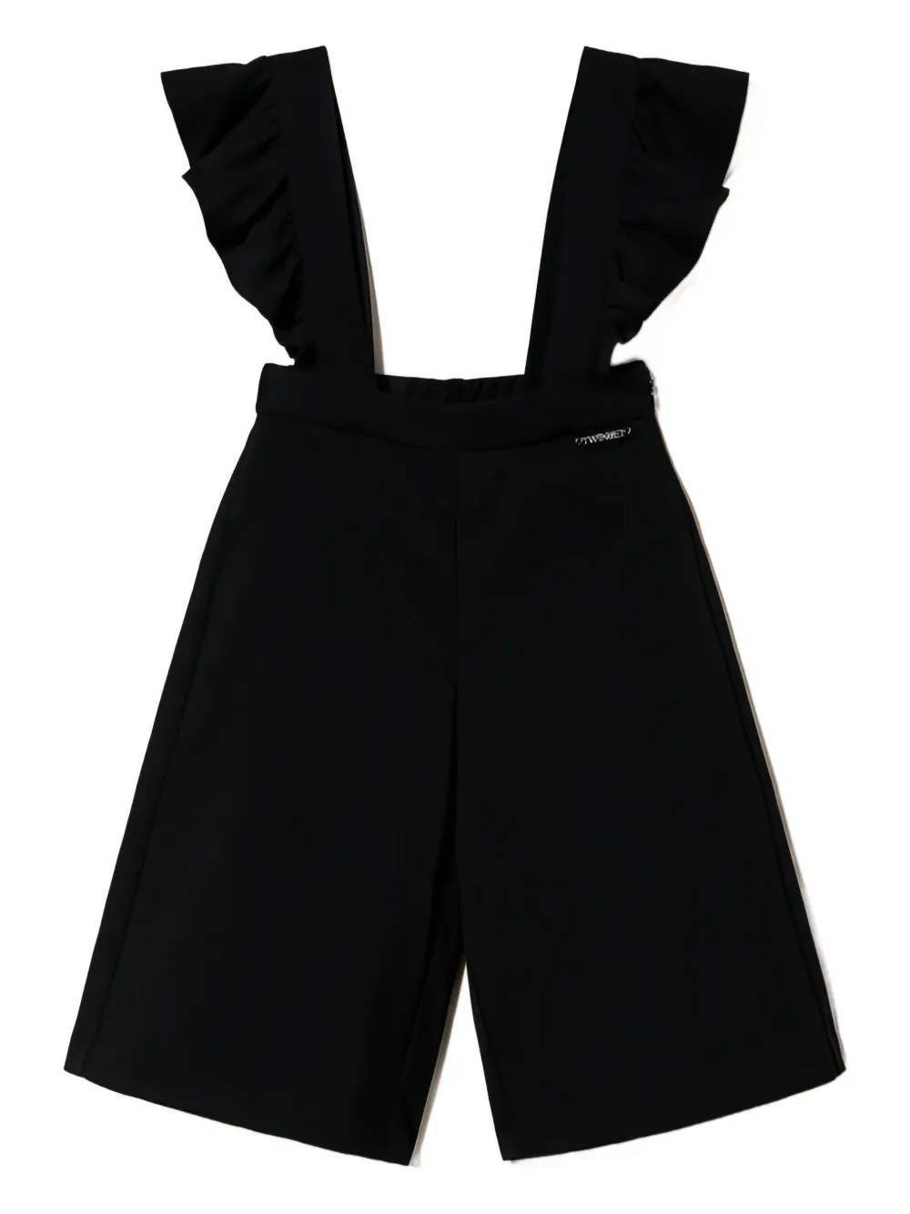 

Брюки с оборкой и лямками TWINSET Kids, черный