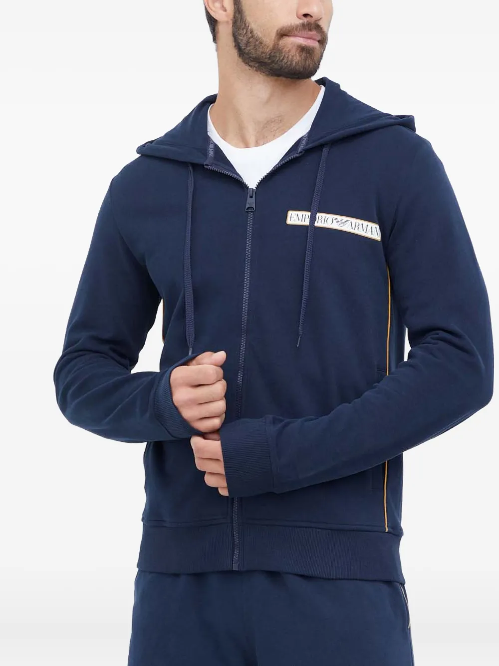 

Худи на молнии Emporio Armani, синий