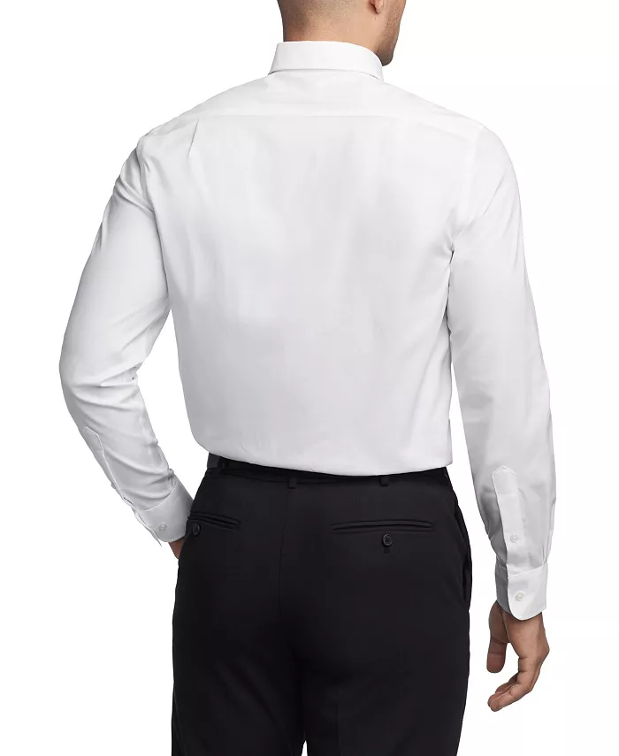 Мужская рубашка-рубашка TH Flex Regular Fit Wrinkle Stretch Pinpoint Oxford, устойчивая к складкам Tommy Hilfiger, белый — фото 2
