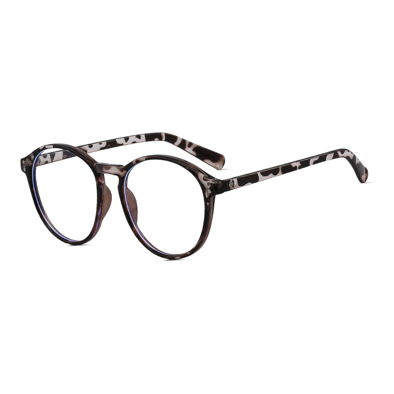 

MK MINGKU Круглая оправа для очков унисекс, Leopard Print Frame