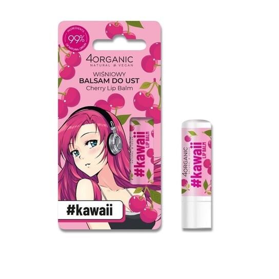 

4organic,#Kawaii натуральный бальзам для губ «Вишня» 5г