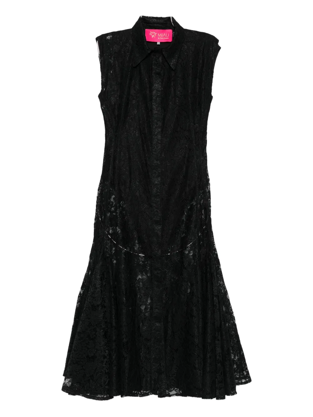 

Кружевное платье миди Miau By Clara Rotescu, черный