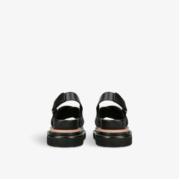 Кожаные сандалии на плоской подошве orson с перекрестными ремешками Kurt Geiger London, черный — фото 4